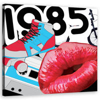 WANDBILD abstrakte kunst rot - Rot, Textil (50/50cm) - Feeby