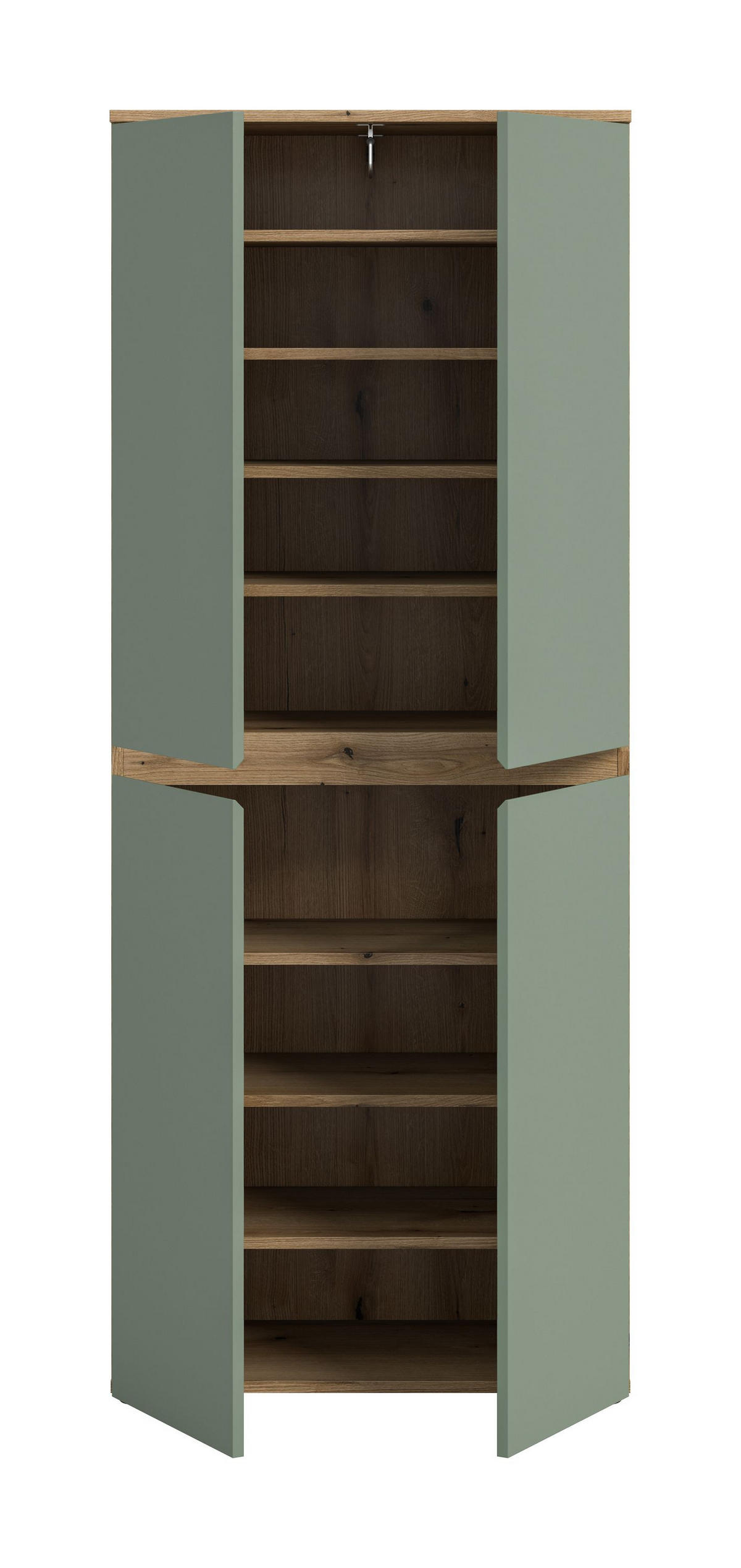 UNIVERSALSCHRANK SCARPA (B/H/T: ca. 70/175/37 cm) in Evoke Oak Nachbildung/Smoke Green - Eichefarben, Holzwerkstoff (70/175/37cm)