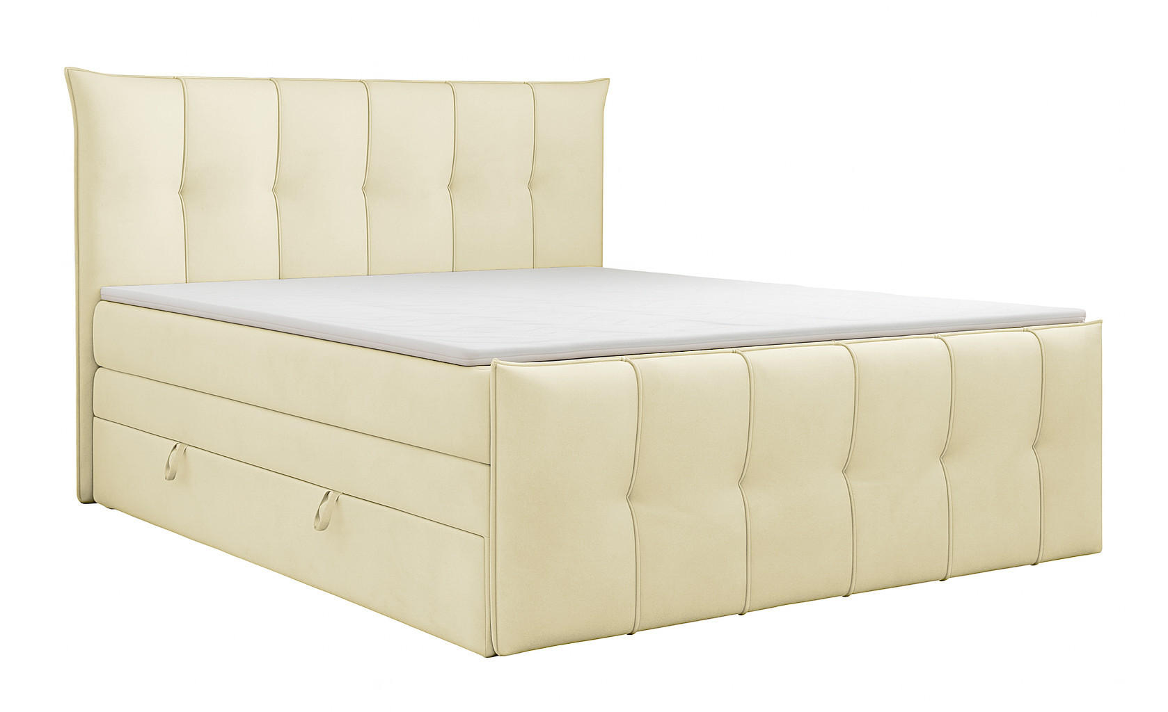 BOXSPRINGBETT SUPREME mit Topper und Bettkasten, Creme, 180x200 cm - Creme, Textil (180/200cm) - KS Home Concept