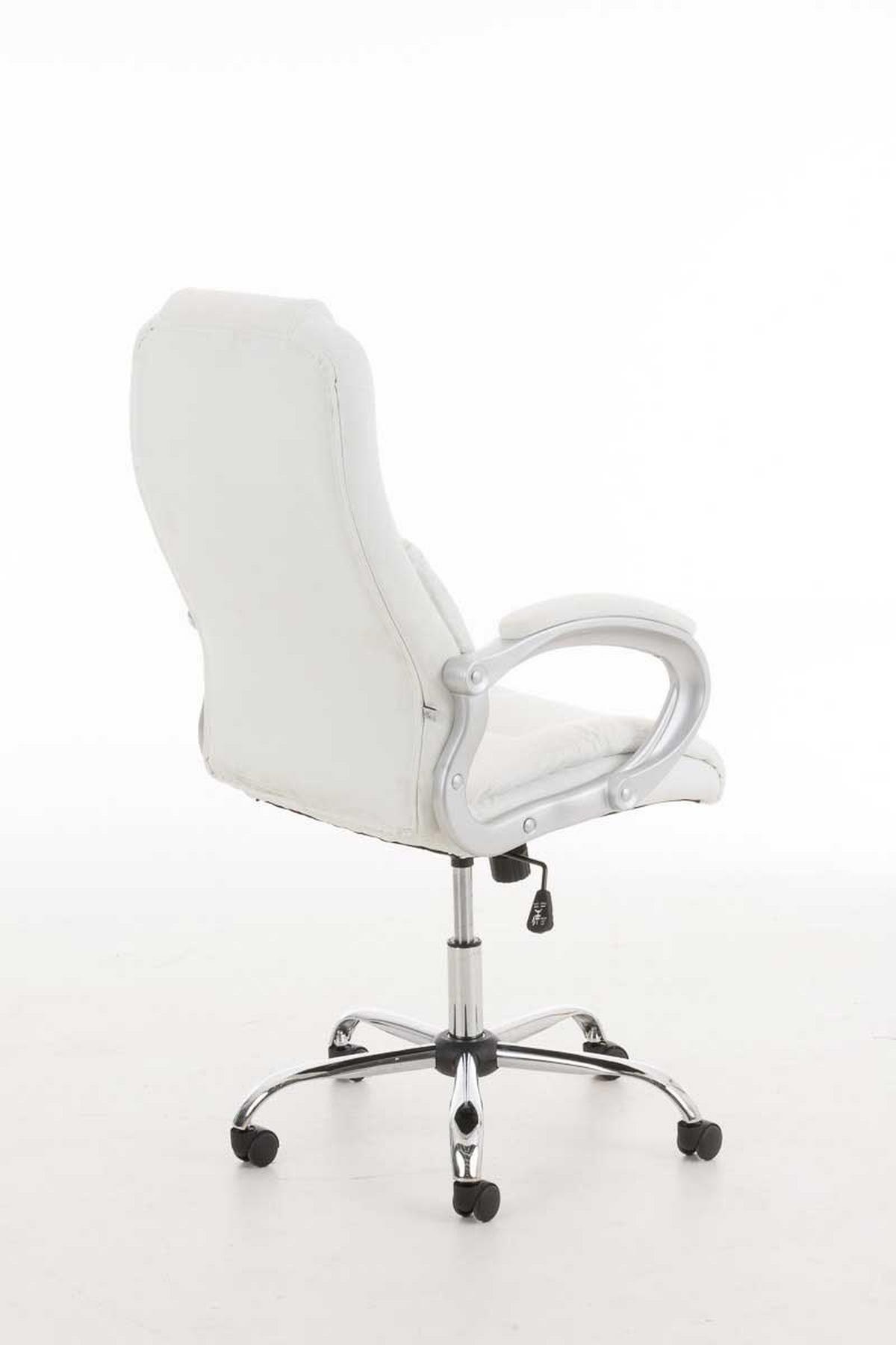 BÜROSTUHL SYDNEY 113x66x70 Weiß Kunstleder - Weiß, Leder/Metall (66/113/70cm) - DELUKE