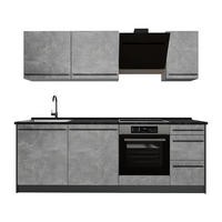 KUCHYŇSKÝ KOUT R-Line, Beton/Antracit, 220 cm pracovná doska antracitová - šedá/antracitová, kompozitní dřevo (220/81.6/60cm) - Vicco