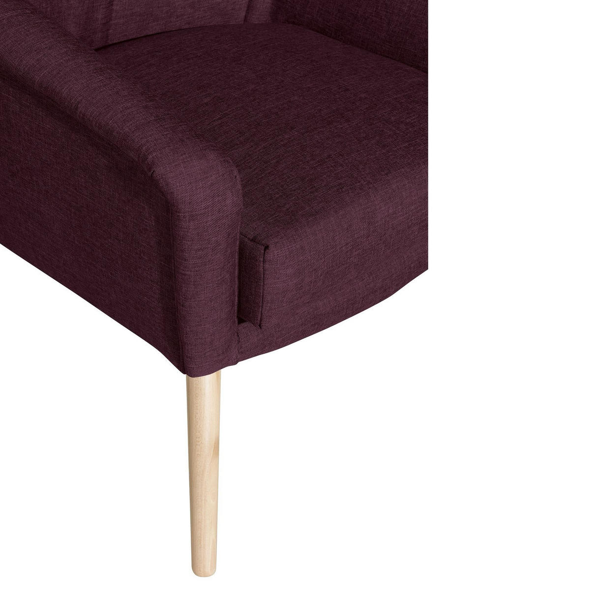 SESSEL Kachka Bezug Flachgewebe Buche natur / burgund - Weinrot, Kunststoff (67/81/71cm) - 58aufmkessel
