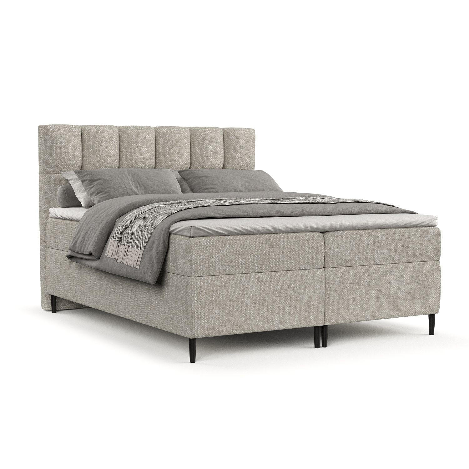 BOXBETT Ombre Beige 200/200 cm - Beige/Schwarz, Holz/Holzwerkstoff (200/200cm) - Maison de Reve