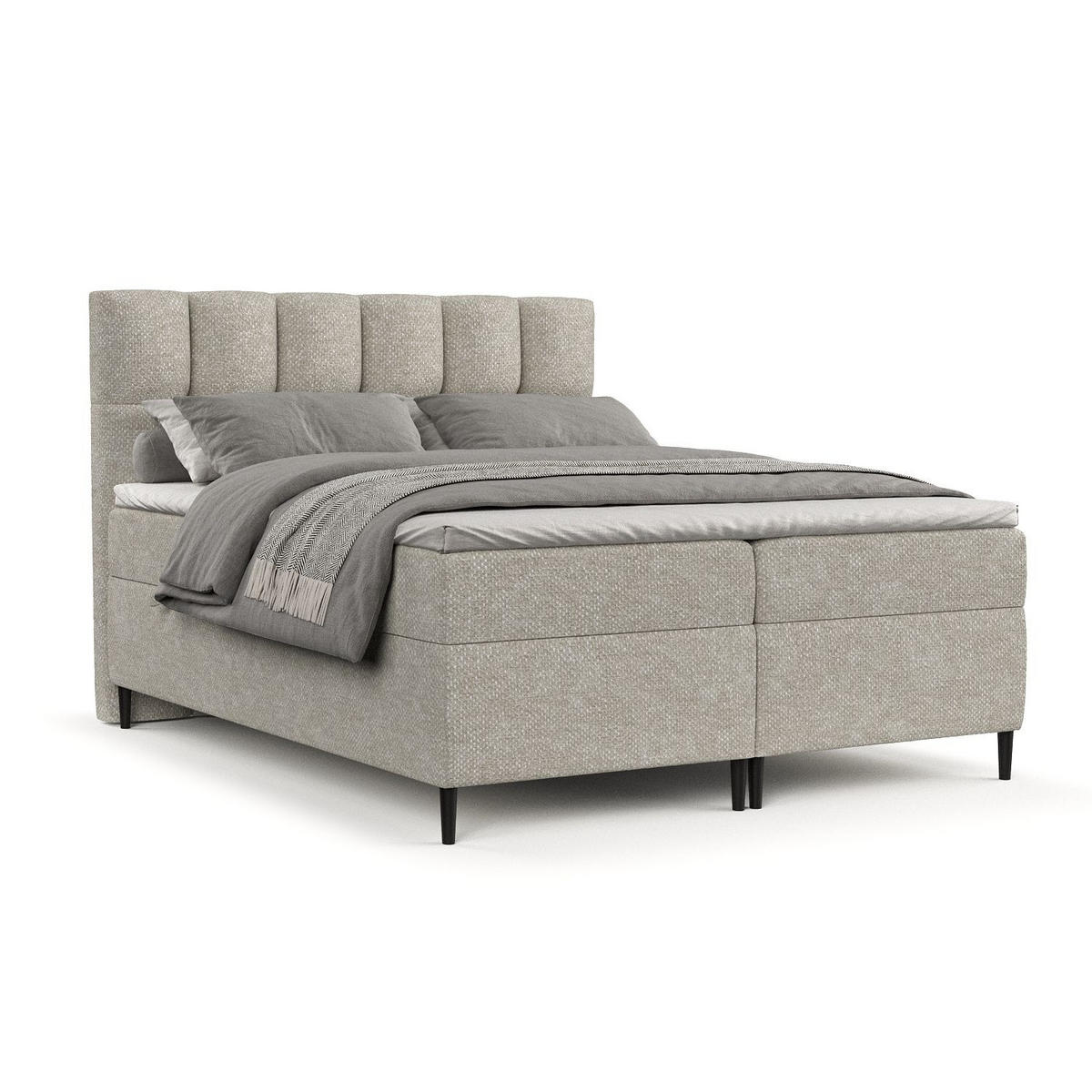 BOXBETT Ombre Beige 200/200 cm - Beige/Schwarz, Holz/Holzwerkstoff (200/200cm) - Maison de Reve