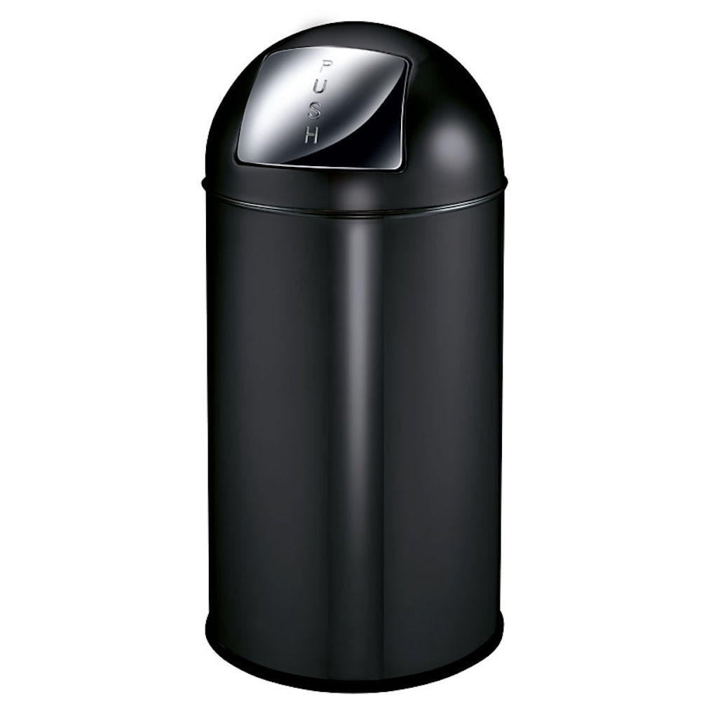 MÜLLEIMER Mit Pushdeckel & Inneneimer Aus Metall 40 Liter 74 x 34 x 34 cm Matt Schwarz - Schwarz, Metall (34/74/34cm) - PROREGAL
