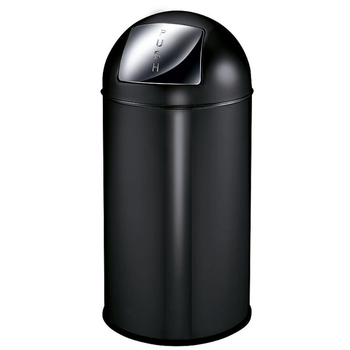 MÜLLEIMER Mit Pushdeckel & Inneneimer Aus Metall 40 Liter 74 x 34 x 34 cm Matt Schwarz - Schwarz, Metall (34/74/34cm) - PROREGAL
