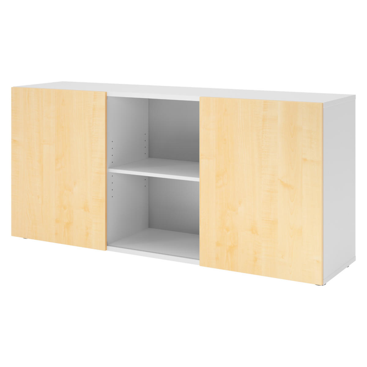 SIDEBOARD mit Schwebetür 42/160/74,8 cm in Weiß/Ahornfarben - Ahornfarben/Weiß, Holzwerkstoff (160/74.8/42cm) - bümö