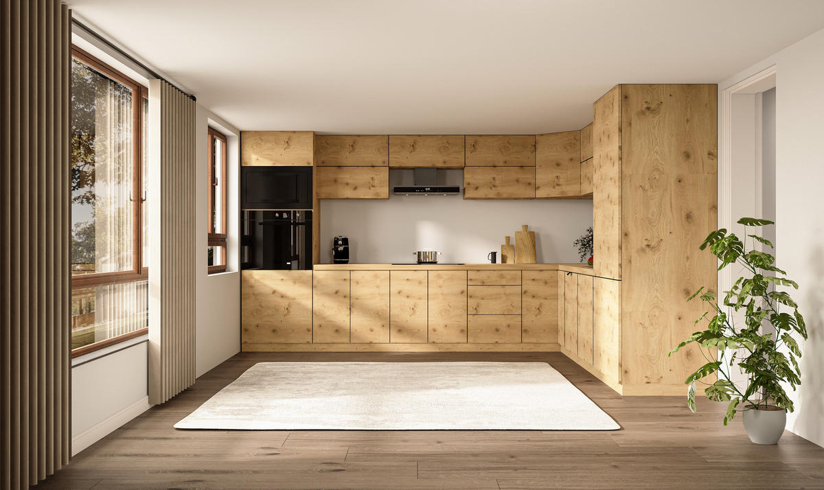 WINKELKÜCHE 360cm x 260cm- Langen KL11-M360 - in Artisan Eiche - Eiche Artisan, Holz (620/212/58cm)
