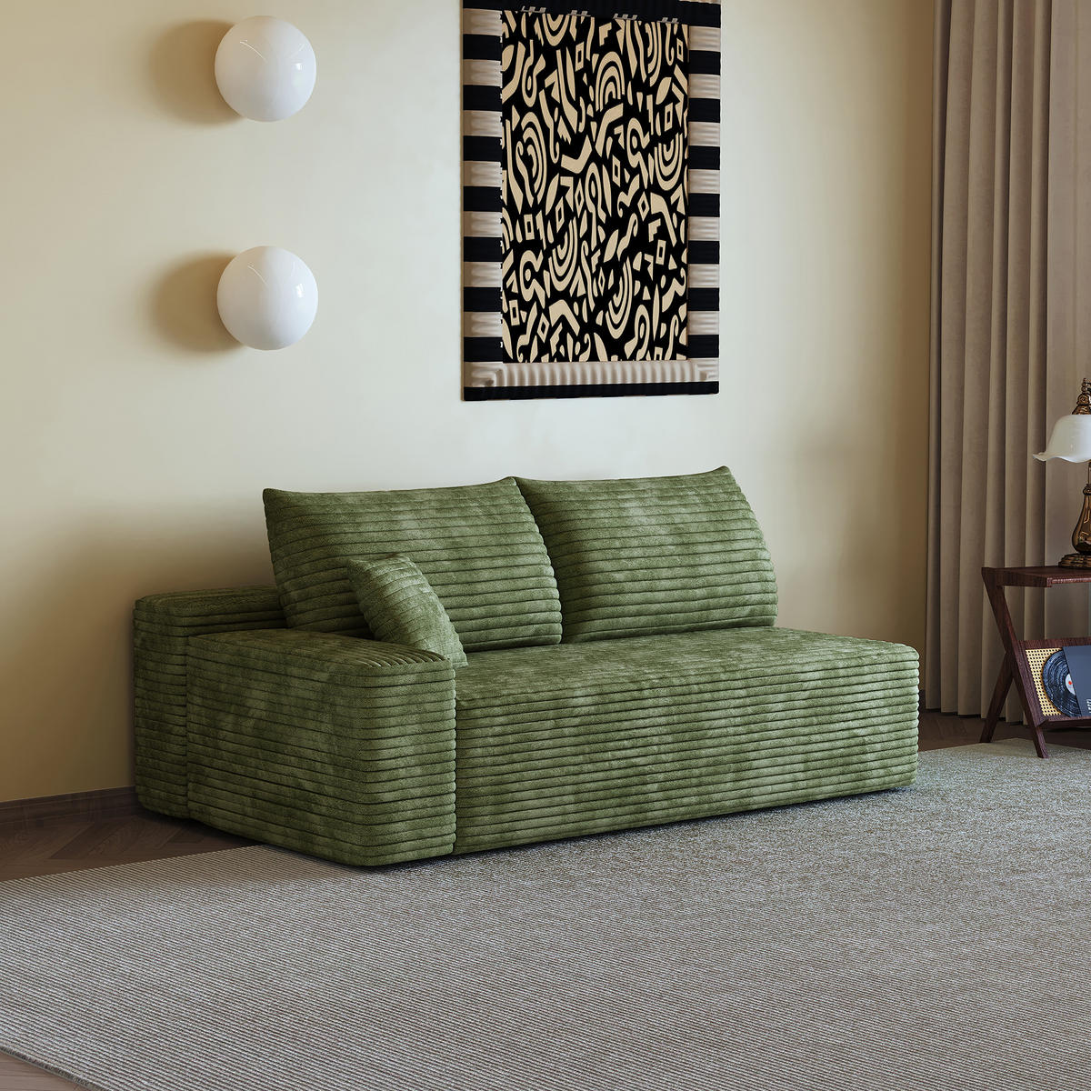 SOFAELEMENT DE-34721 linke Chaiselongue Grün - Grün, Textil (95/83/175cm) - ComfortXL
