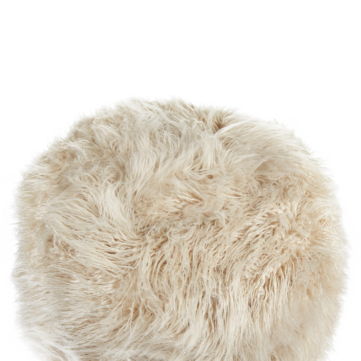 POUF Webpelz Hellbeige Tukki - Beige, Metall (70/45/70cm) - Beliani