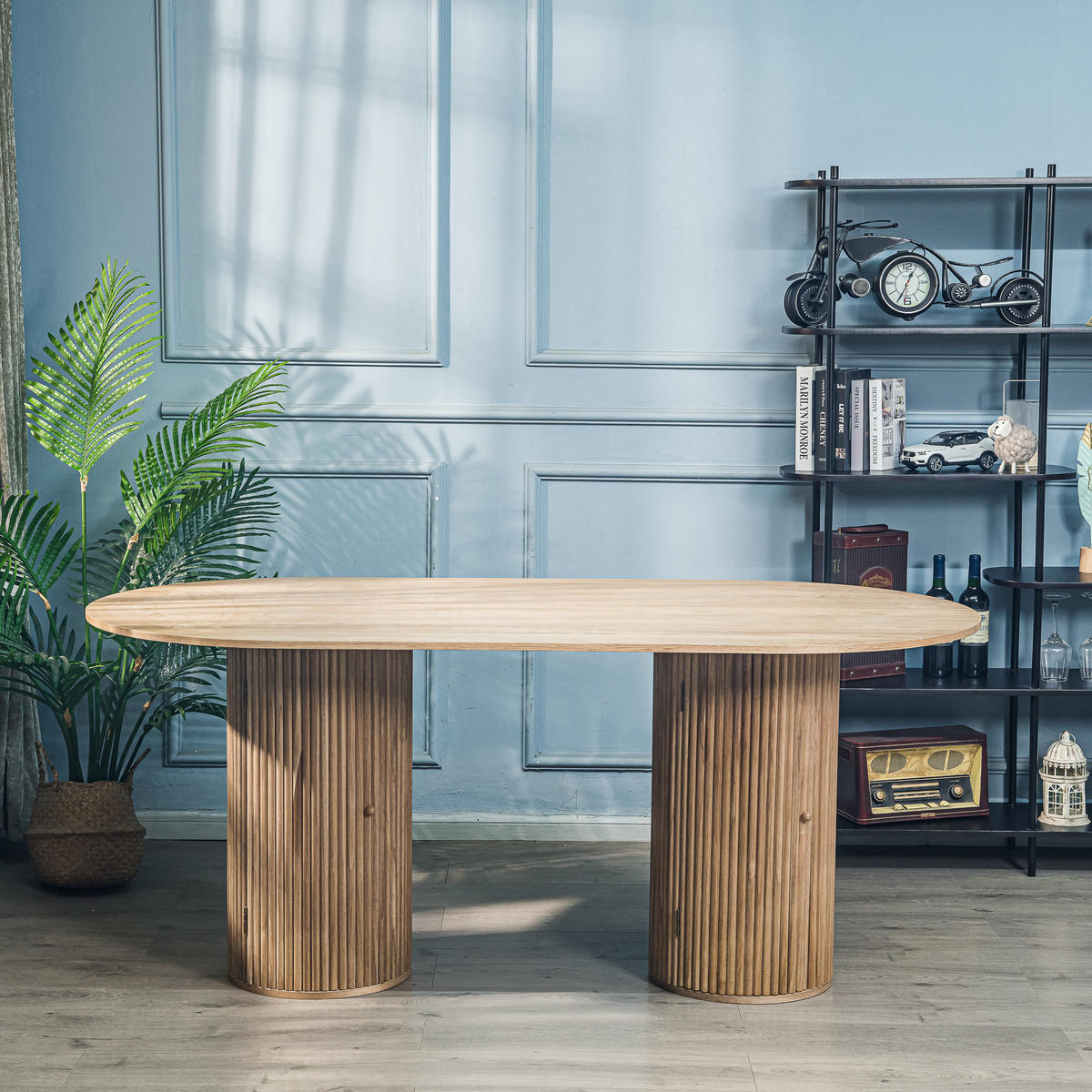 ESSTISCH Rund Braun 180 x 90 x 75 (cm) - Braun, Holz (90/180/75cm) - Nordlys