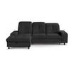 ECKSCHLAFSOFA Leon L Schwarz - Schwarz, Kunststoff/Textil (255/120cm) - Beautysofa