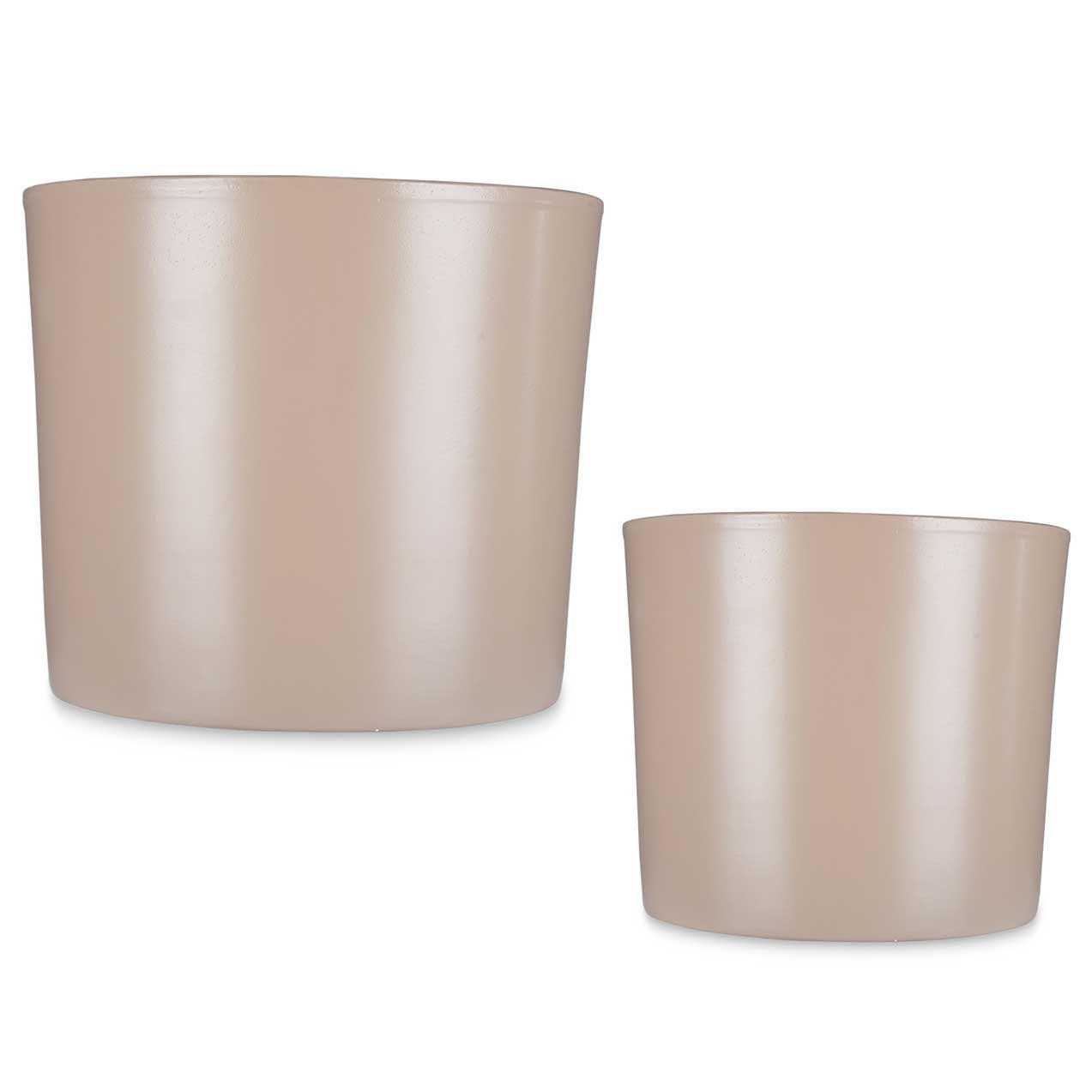 BLUMENTÖPFE Minimal 22/27 cm, 2er-Set - Beige, Keramik (27/23cm)