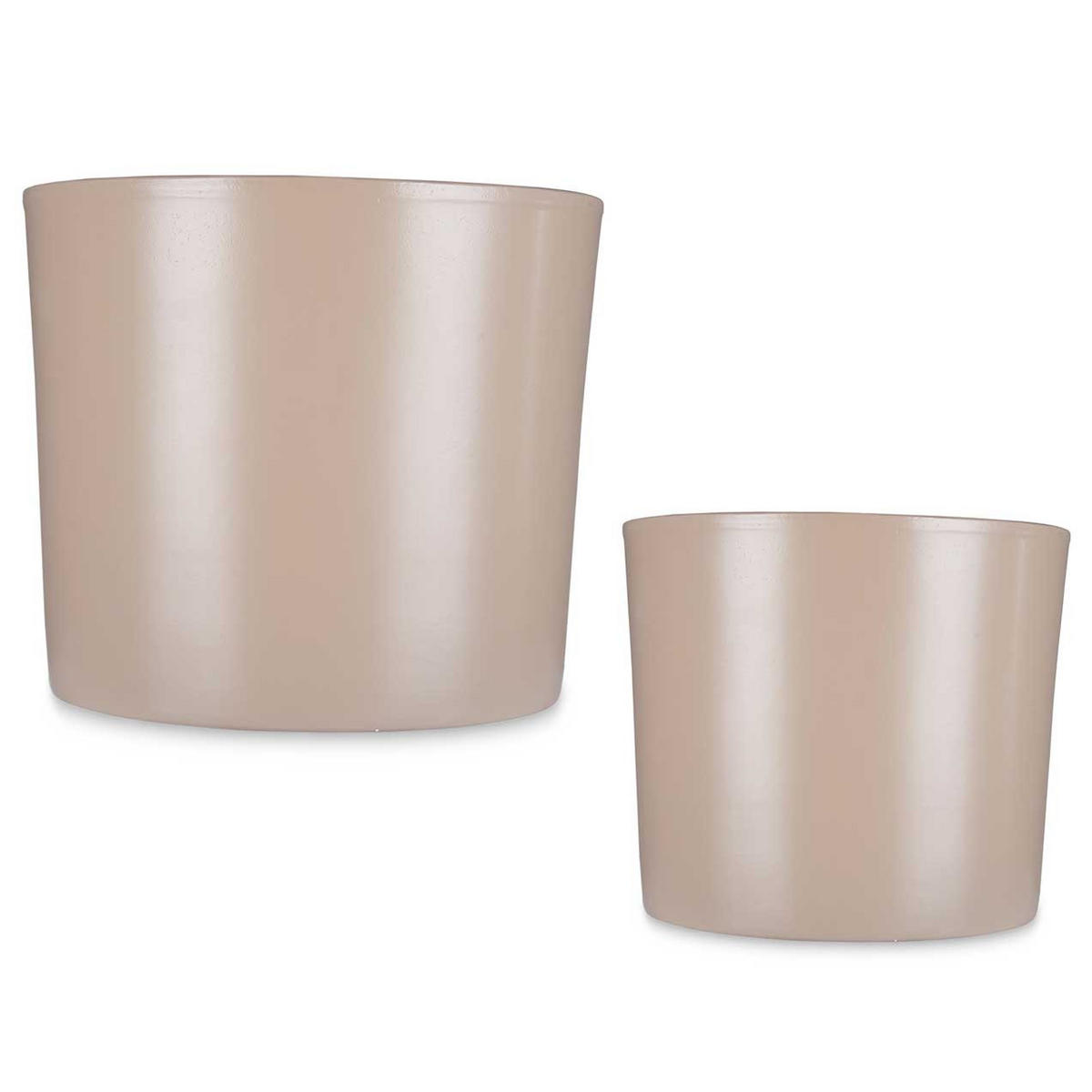 BLUMENTÖPFE Minimal 22/27 cm, 2er-Set - Beige, Keramik (27/23cm)