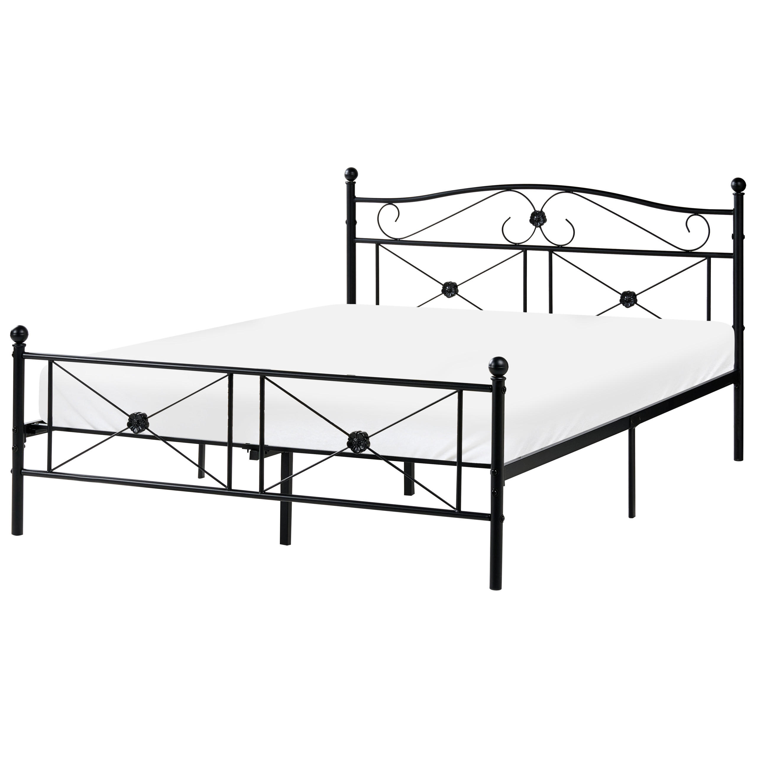 PAT cu somieră 140/200 cm oțel negru Rodez