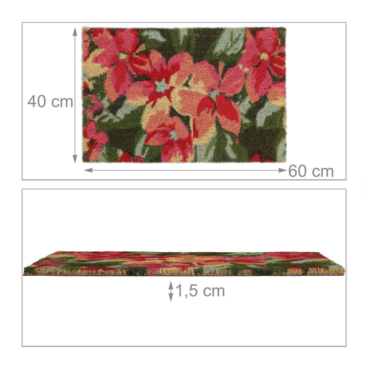 FUSSMATTE - Multicolor, Kunststoff/Textil (60/40cm) - Relaxdays