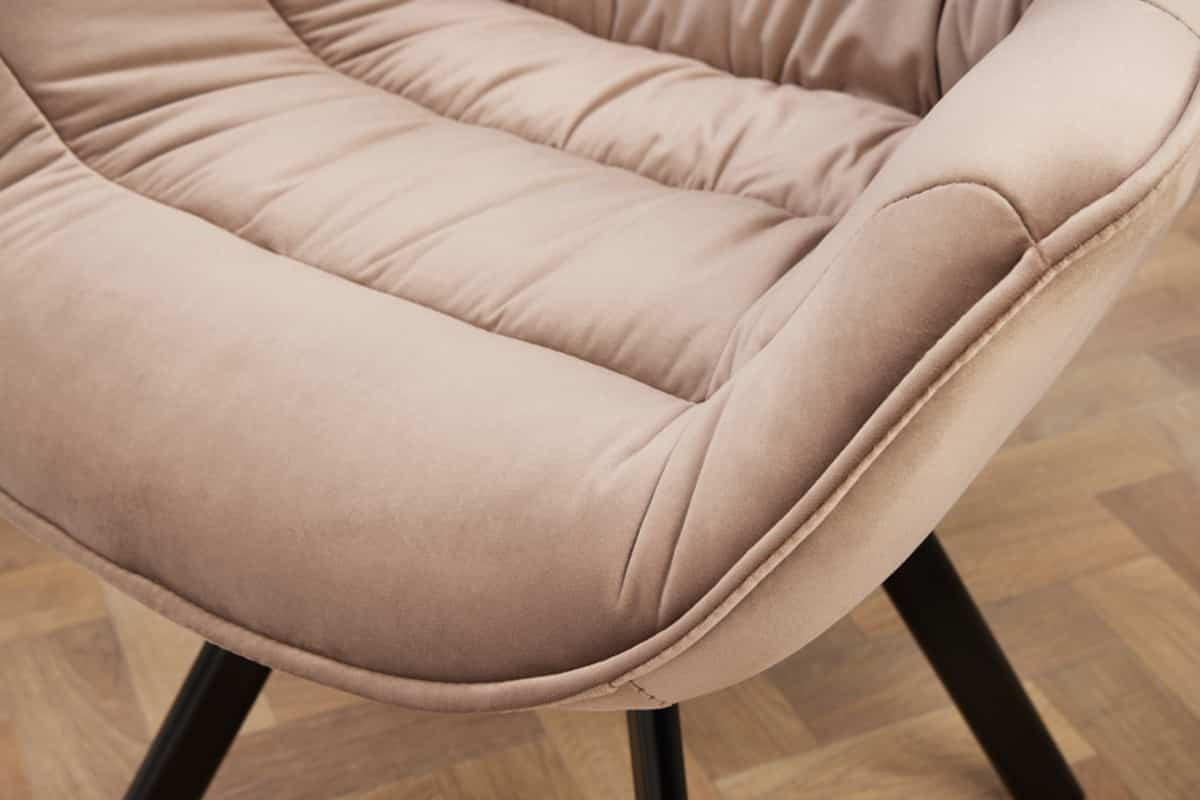 STUHL THE DUTCH COMFORT Samt Greige 80 cm - Champagner/Beige, Textil/Metall (67/82/63cm) - riess-ambiente