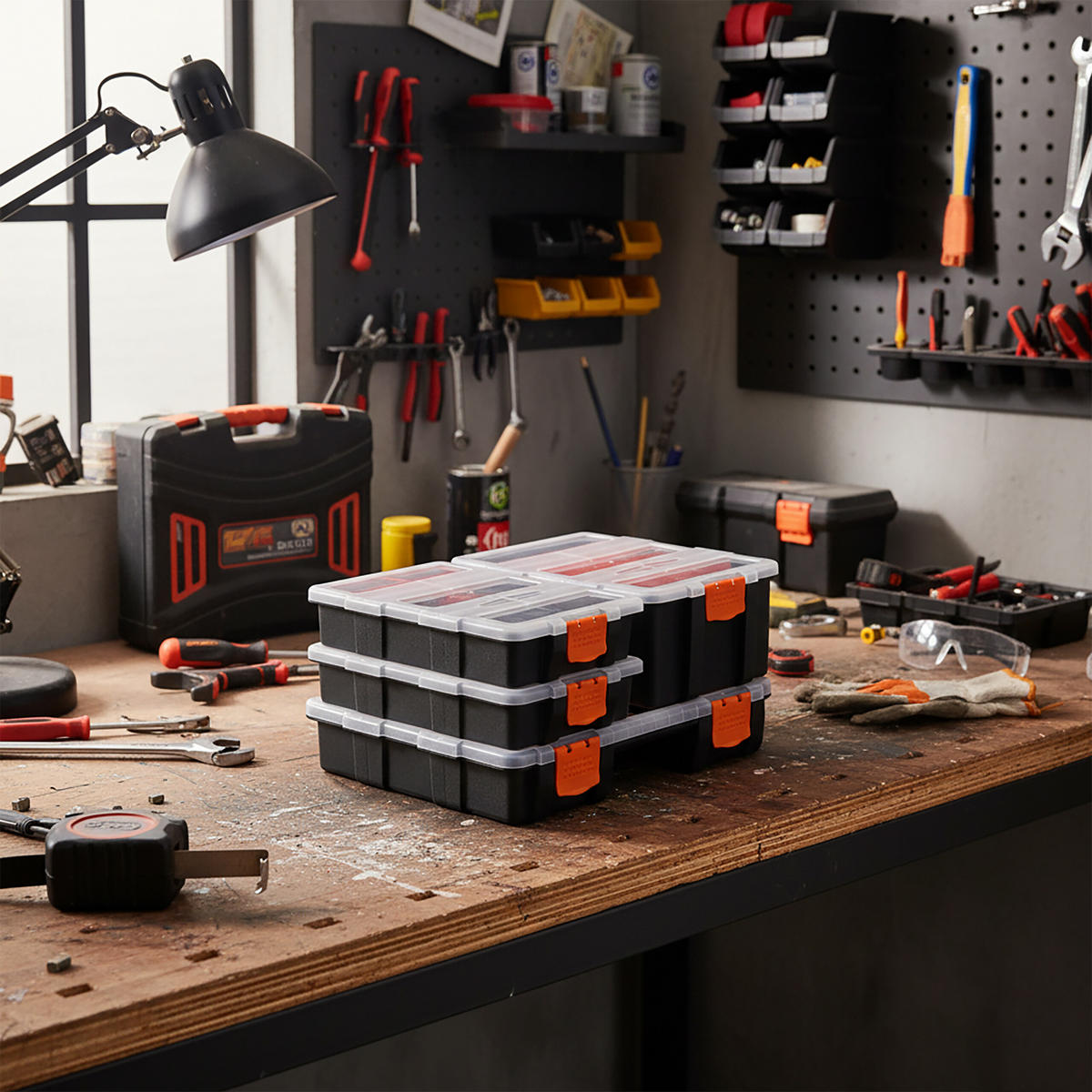 4XSORTIERBOX - Multicolor, Kunststoff (29/18/22cm) - Relaxdays