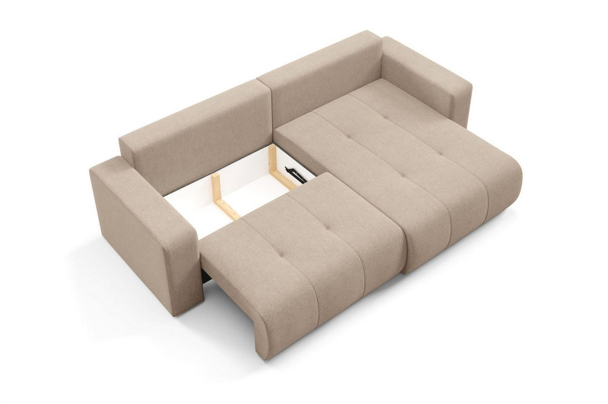 ECKSOFA Augusto - Beige, Holzwerkstoff/Textil (244/149cm) - Fun Möbel