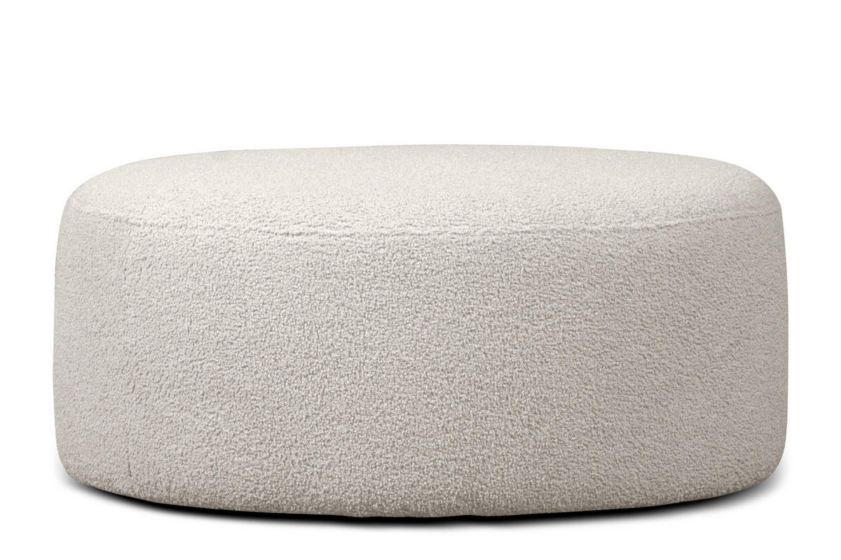 SITZHOCKER RAGGI mit 360° Drehfunktion, Weiß - Weiß, Textil (80/36/80cm) - KONSIMO®