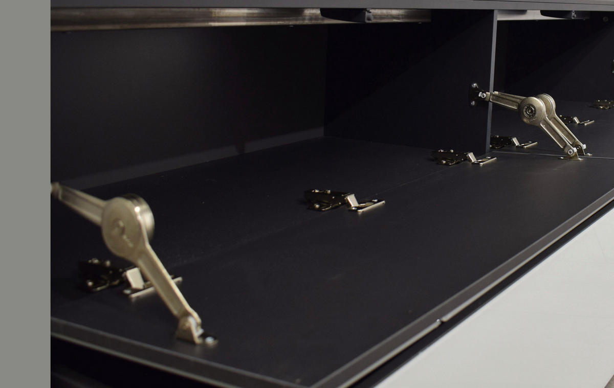 HIGHBOARD Colors in Anthrazit Glas - Grau, Holzwerkstoff (91/140/42cm)