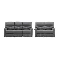 COUCHGARNITUR - 5 Personen - kunstleder - grau Canby - Grau, Leder/Kunststoff (133/95/90cm) - Vente-Unique