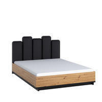 DOPPELBETT Zonda 160x200 cm mit Bettkasten und Latenrost - Schwarz/Eiche Artisan, Holzwerkstoff/Kunststoff (160/200cm) - Ravio