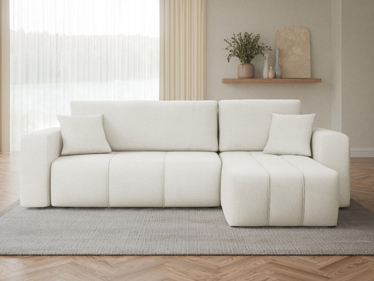 ECKSOFA Furyn - Schwarz/Naturfarben, Holz/Kunststoff (244/145cm) - MIRJAN24