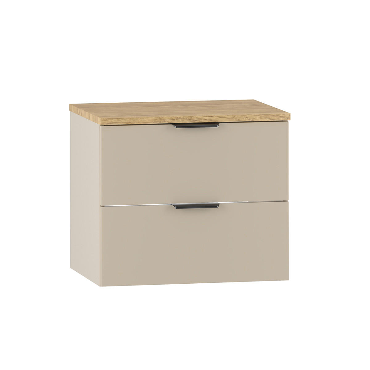 WASCHTISCHUNTERSCHRANK 60.6cm Astrid Kaschmir und Holz - Beige, Holzwerkstoff (60.6/52.2/46.5cm) - Petits-meubles