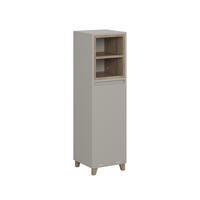 MIDISCHRANK Elnor Greige/Eiche 30 x 105.2 cm mit ausklappbarem Wäschebehälter - Greige/Eichefarben, Holzwerkstoff (30/105.2/30cm) - Vicco