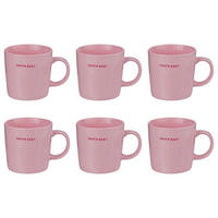 TASSEN 6er-Set Good Vibes Santa 400 ml - Rosa, Keramik (0.4L) - Butlers