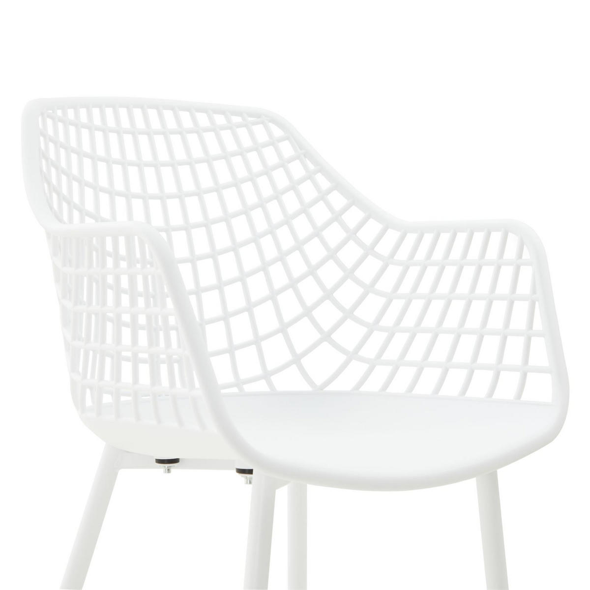 GARTENSTUHL LUCIA 4ER-SET - Weiß, Textil (58/85/55cm) - IDIMEX