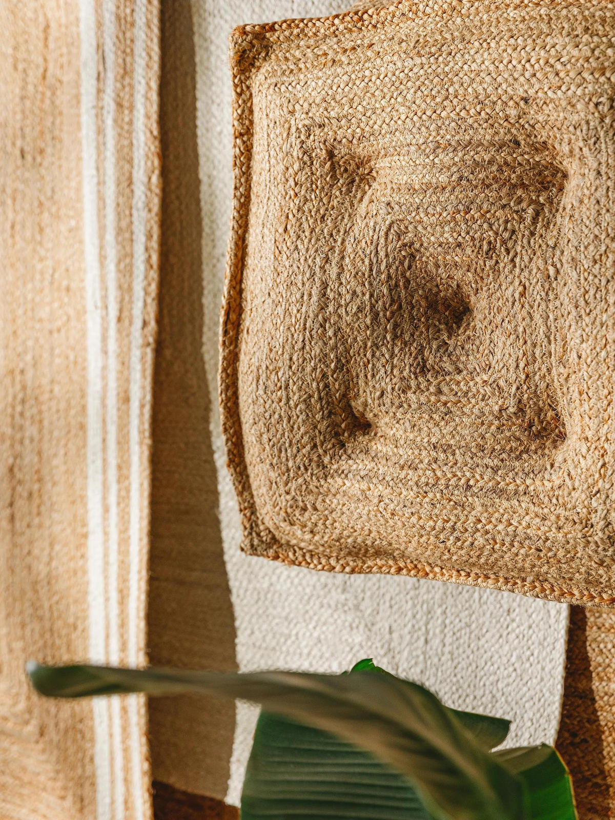 BODENKISSEN Jutta Hellbraun 55x55x20 cm - Hellbraun, Textil (55/20/55cm) - benuta Pure