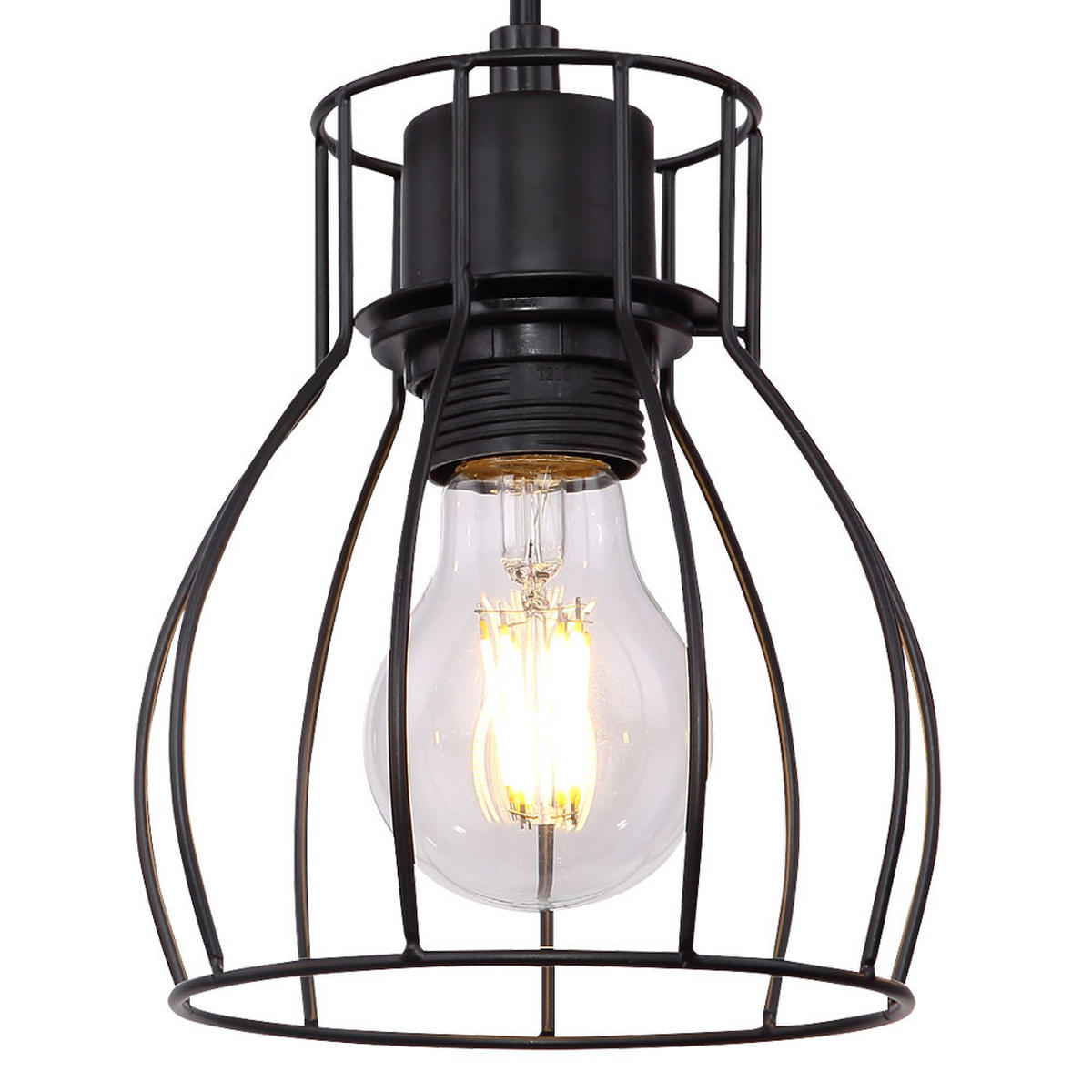 HÄNGELEUCHTE Balken natur Schwarz - Schwarz, Holz (55/13.6/140cm) - Globo Lighting