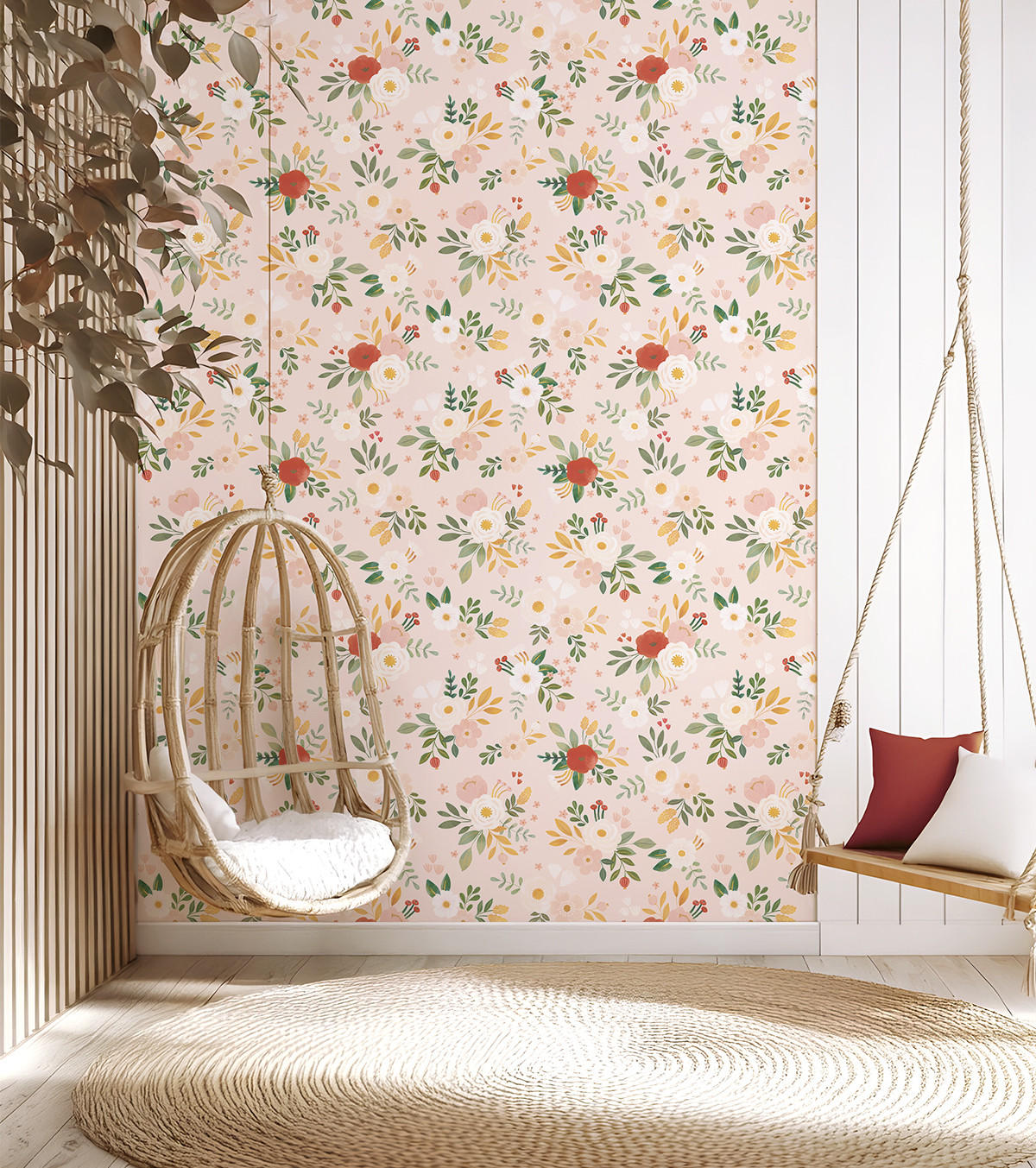 VLIESTAPETE Alysse, hübsche Blumensträuße 50 cm x 10 m, rosa - Pink/Rosa, Papier (1000/50cm) - Lilipinso