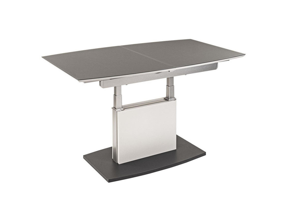 COUCHTISCH Cesya 115x70x54 höhenverstellbar;ausziehbar Seidengrau/Umbragrau - Grau, Glas (115/70/54cm) - 58aufmkessel
