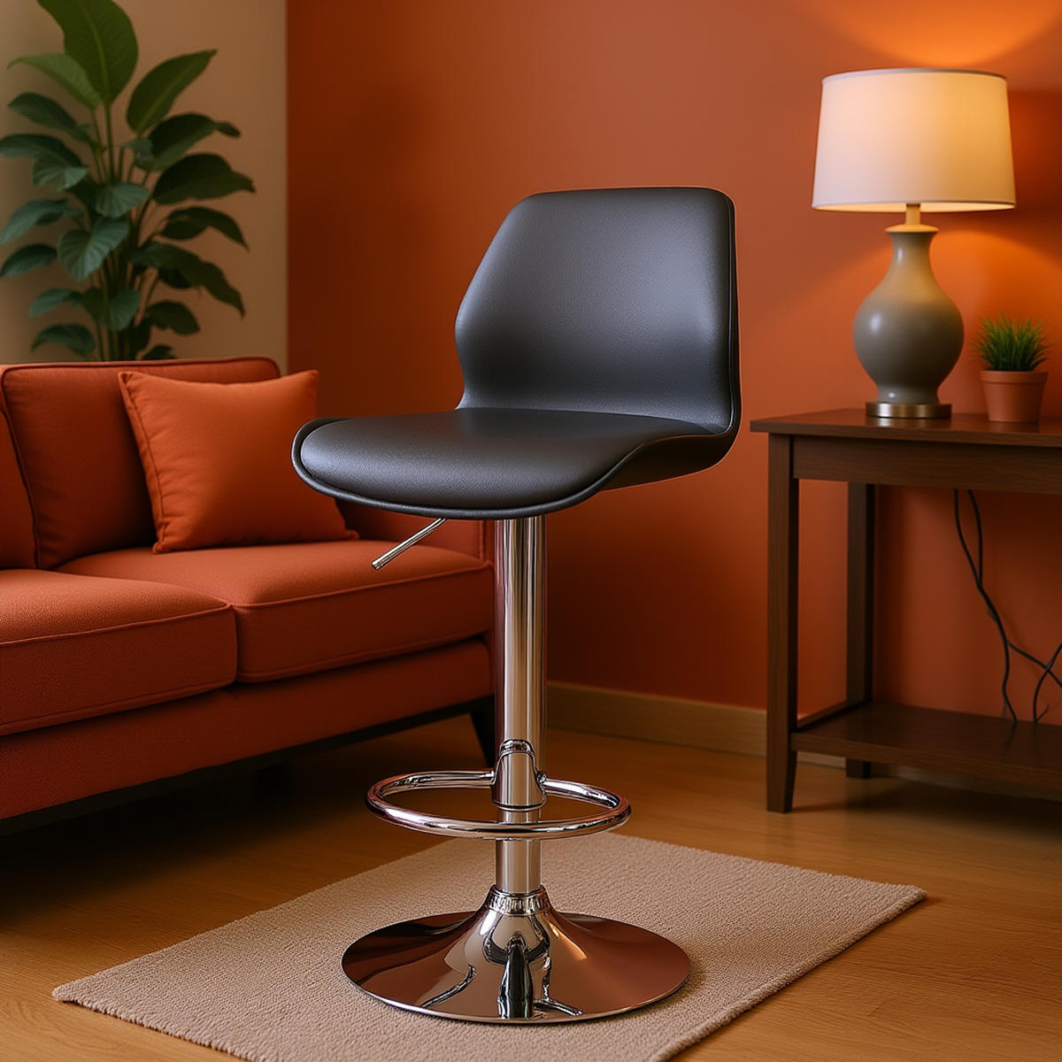 BARHOCKER Gilian Kunststoff grau - Chromfarben/Grau, Kunststoff/Metall (39/102/42cm) - TPFLiving