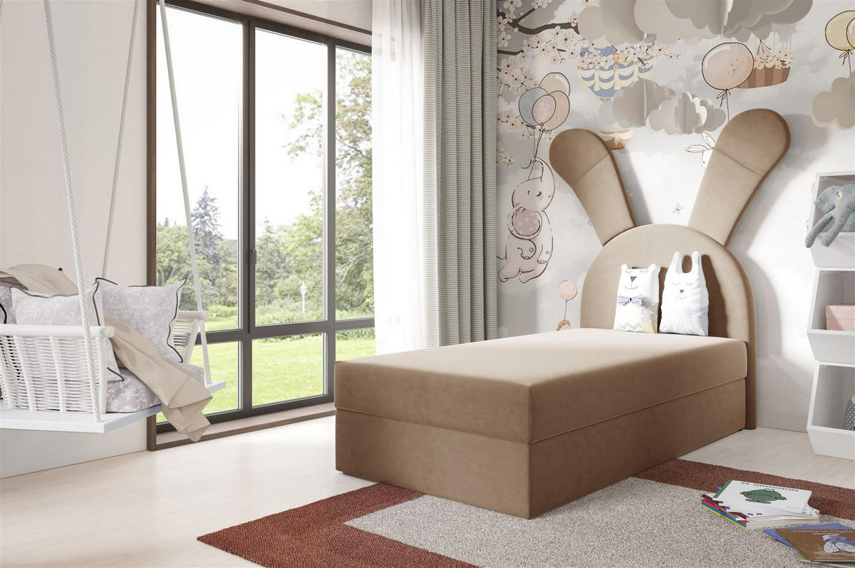 KINDERBETT Polsterbett Matilda - Beige, Holzwerkstoff/Textil (100/200cm) - Fun Möbel