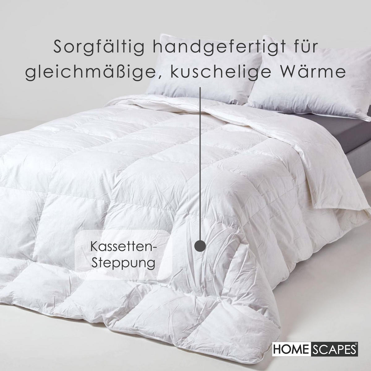 BETTDECKE 200/200 cm, Gänse-Federn & Daunen - Weiß, Textil (200/200cm) - Homescapes
