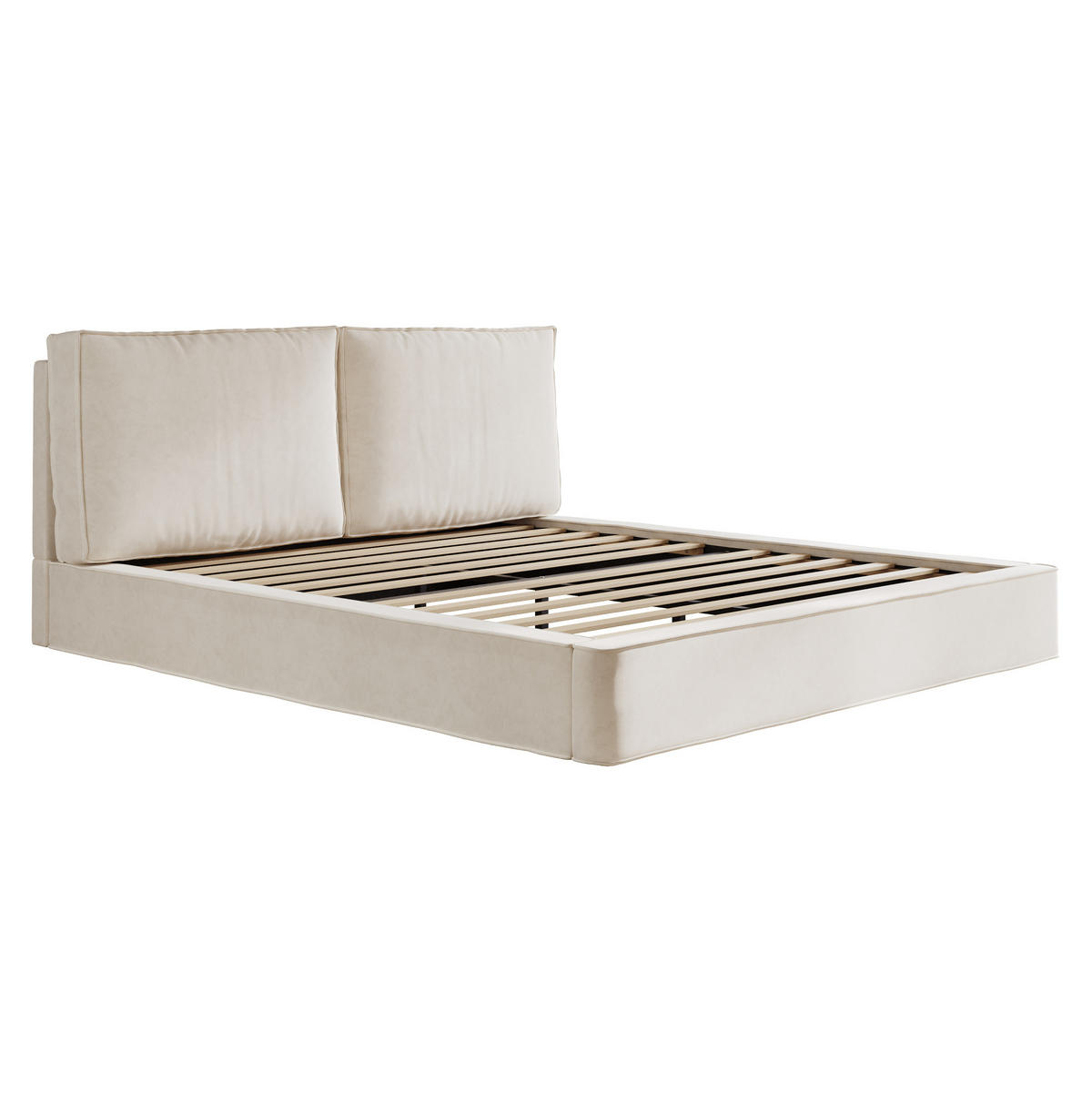 POLSTERBETT 160/200 cm Beige aus Chenille mit Lattenrost - Beige, Textil (160/200cm) - OKMYHOME