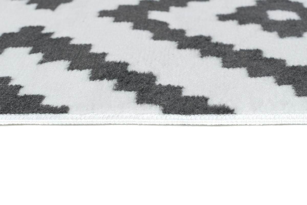 TEPPICH LUXURY Weiß Marokkanisch Karo 140/200 cm - Weiß, Textil (140/200cm) - Tapiso