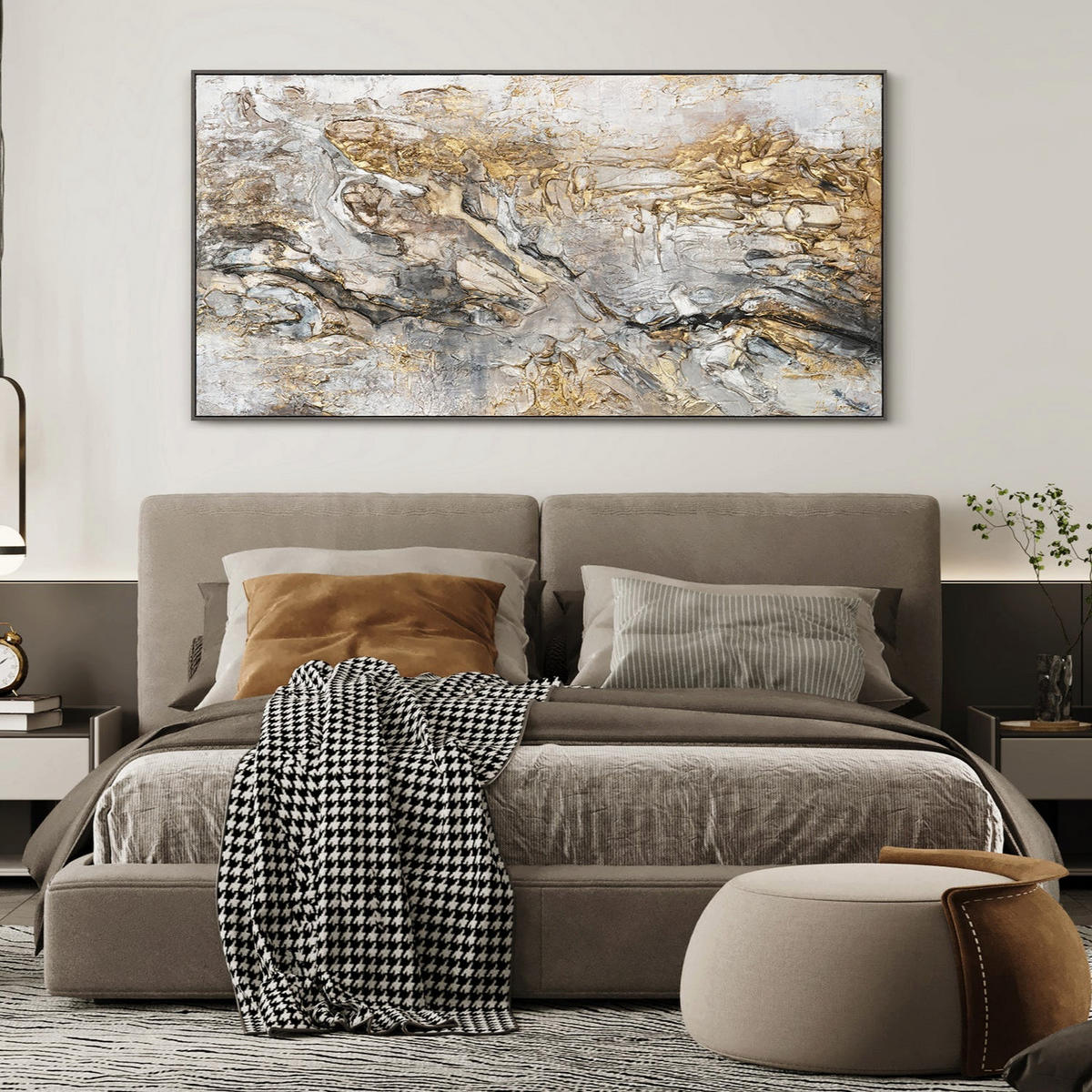 GEMÄLDE Klassik Schattenfugenrahmen Grau 200x100 cm - Grau, Holz (200/100cm) - YS-art gallery