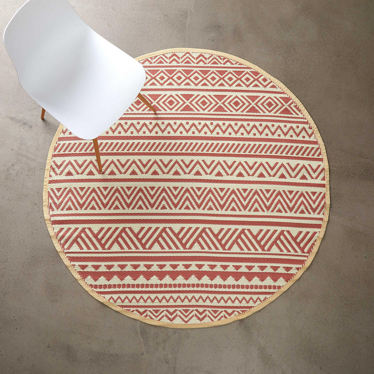 IN-/OUTDOORTEPPICH Colour Clash - Beige/Rot, Kunststoff (150/150cm) - Butlers