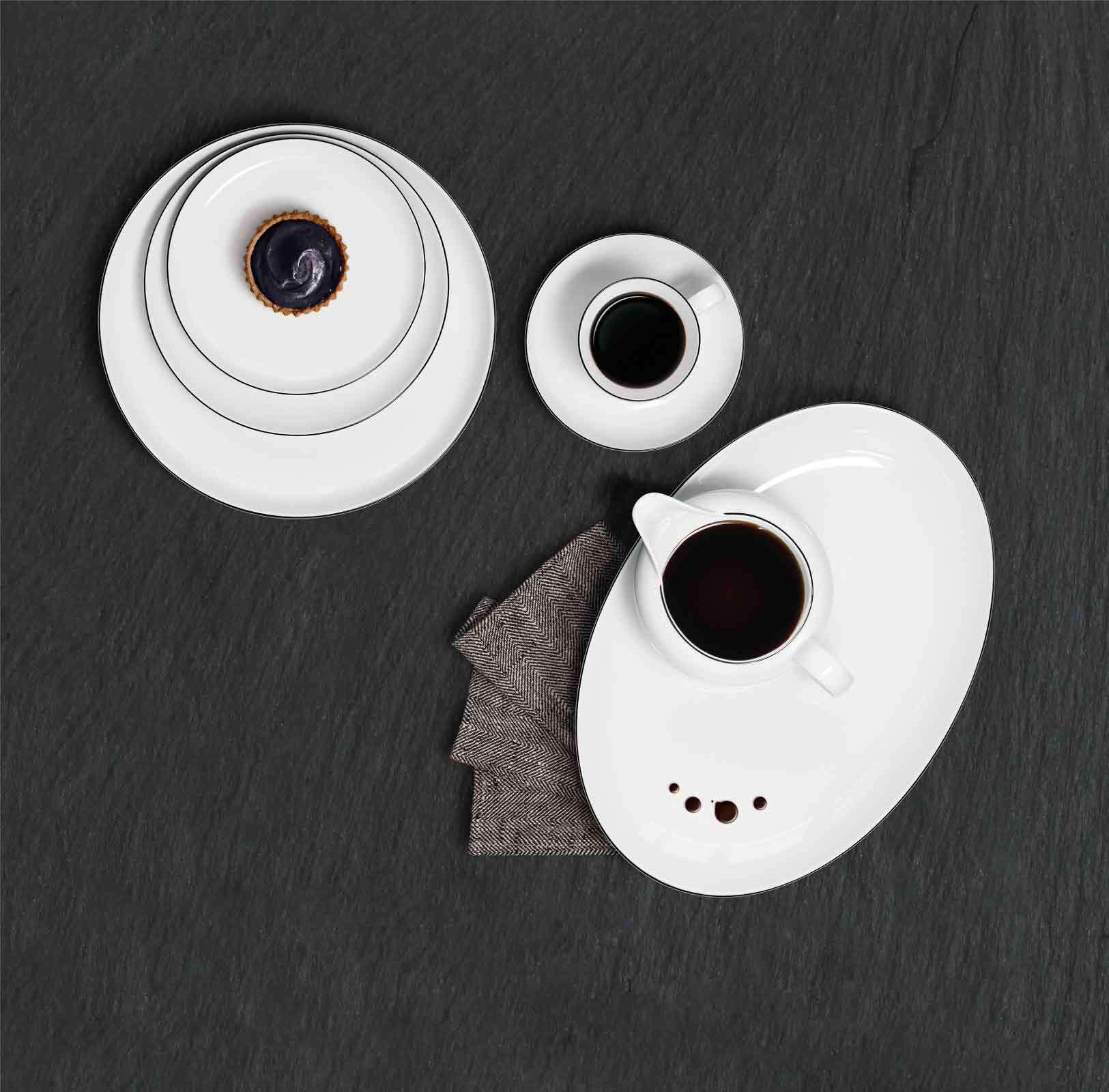 ESPRESSOTASSEN Lido Black Line weiß 90 ml 6er Set - Weiß, Keramik (0.09L) - Seltmann Weiden