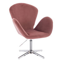 LOUNGESESSEL BROOX Samt Rosa - Pink/Silberfarben, Textil/Metall (70/105/56cm) - SVITA