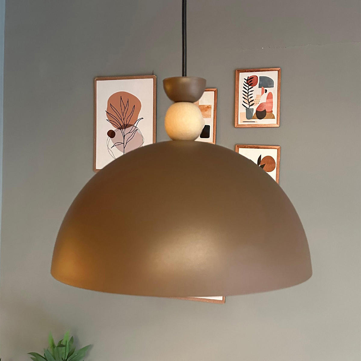 PENDELLEUCHTE Yimpi - Braun, Metall (30/30/25cm) - Bamyum