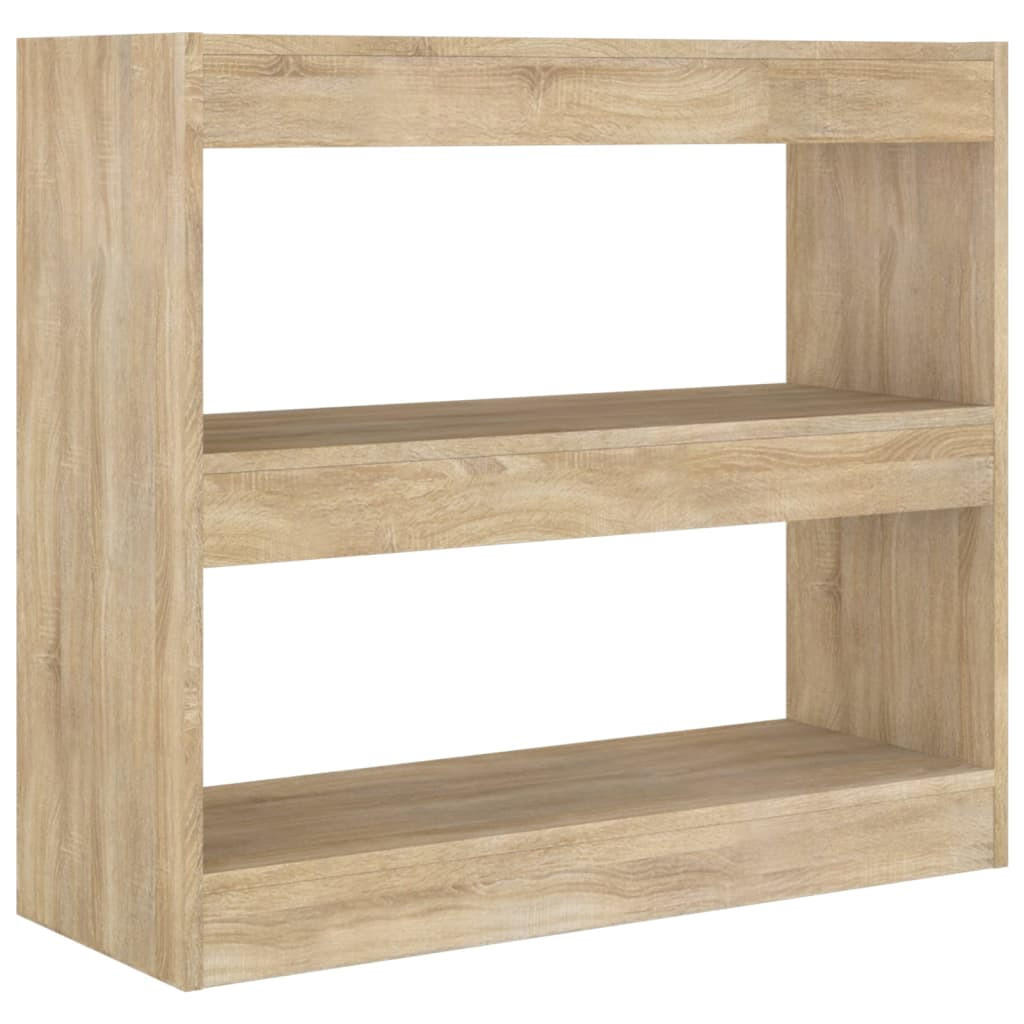 BÜCHERREGAL mit 2 Ebenen 80/30/72 cm aus Holzwerkstoff inSonoma-Eiche Dekor - Sonoma Eiche, Holz (80/72/30cm) - vidaXL