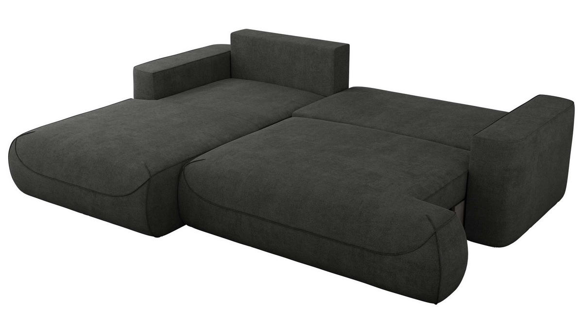 ECKSOFA OVO L Dunkelgrau Struktur - Links Seite - Dunkelgrau/Schwarz, Kunststoff/Textil (271/195cm) - MKS