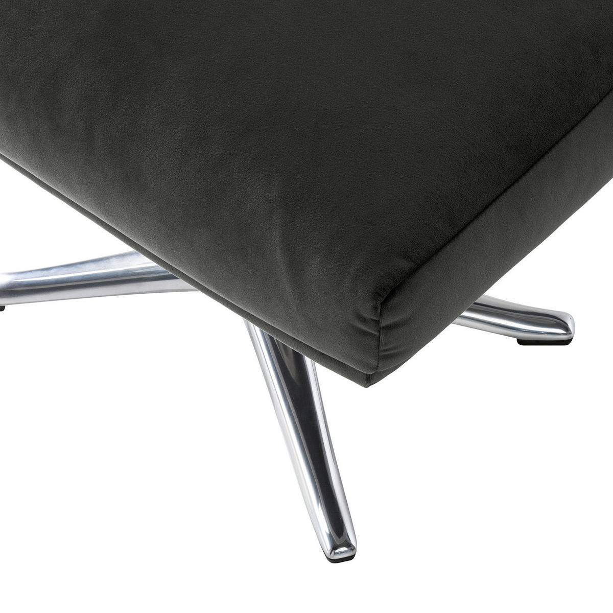 HOCKER mit Kreuzfuß - Chromfarben/Grün, Textil/Metall (54/41/41cm) - home24