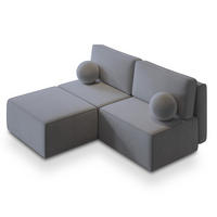 ROHOVÁ SEDAČKA VARNA šedá - šedá, dřevo/textil (196/158cm) - MASSENO